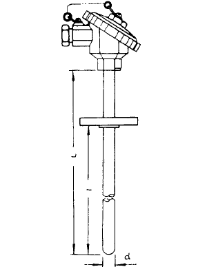 WZP-430A固定法蘭裝配式熱電阻安裝圖片