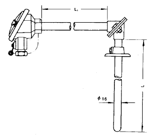 裝配式熱電偶活動法蘭直角式安裝圖片及尺寸 裝配式熱電偶活動法蘭直角式安裝圖片及尺寸
