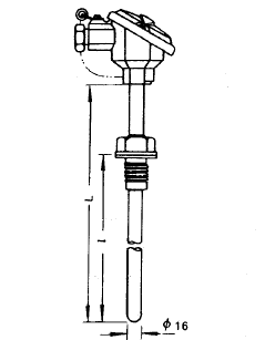 WRE2-220無固定防濺雙支裝配式熱電偶安裝圖片