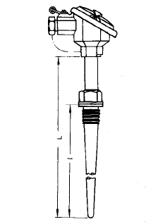 WRN2-621固定螺紋錐形套管雙支熱電偶安裝圖片