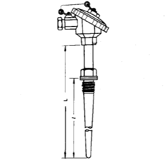 WRN-631固定螺紋錐形保護管熱電偶安裝圖片