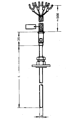 WZPK-576S可動卡套法蘭引線式鎧裝鉑熱電阻安裝圖片