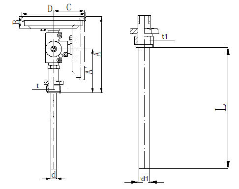 WSS-471可動外螺紋萬向抽芯式雙金屬溫度計安裝圖片